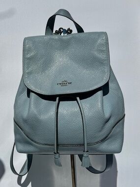 Coach backpack Slate blue Silver Hardware